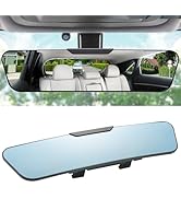 LivTee Anti Glare Rear View Mirror 12.4''(312mm), Wide Angle Panoramic Convex Curve Rearview Mirr...