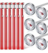 Xuhal 6 Pcs Stainless Steel Kitchen Thermometer with 5 Inch Long Stem 1 Inch Dial Thermometer Mil...