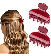 MAORULU 2 Pack Mini Acetate Hair Claw Clips – 1.6 Inch Small Durable Hair Clips for Women & Girls...