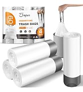 Small Trash Bags 4 Gallon - 60 Count Drawstring Unscented Small Garbage Bags