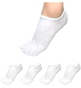 Soxsense No Show Toe Socks Premium Cotton for Women, Align Toes Five Finger Liner Low Cut Thin So...