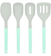 4Pcs Silicone Spatula Set, Food Grade Rubber Spatula, Two Color Upgrade Strong Handle with Ergono...