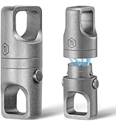 KeyUnity Titanium Magnetic Quick-Release Keychain, 360° Swivel Double-End Connector with Dual-But...