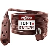 PALARINE Flat Plug Extension Cord with 3 Outlets Extender, Power Strip Multiple Outlets, Indoor E...