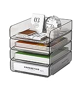 FANXIYQ 4-Tier Acrylic Paper Tray Organizer