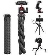 ULANZI Camera Tripod, Mini Flexible Stand w Hidden Phone Holder w Cold Shoe Mount, 1/4'' Screw f ...
