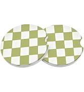 Car Coasters 2 Pack, Small 2.56" Stone Car Interior Cupholder Absorbent Coaster with Cork Back fo...