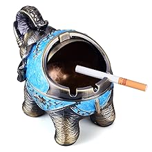 Elephant Windproof Décor Ashtray with Lid for Cigarette Metal Weed Indoor Outdoor Ash Holder Smoker