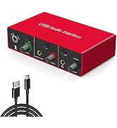 LVY 2In-2Out USB Audio Interface (Resolution 24Bit/96kHz) 48V Phantom Power for Recording Podcast...
