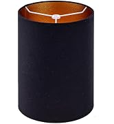 Wellmet BlackGold 8"x 8"x11" Lampshade, No Assembly Required, Classic Modern Lamp Shade for Table...