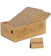 AGYM Cat Scratcher, 5 Packs in 1 Cardboard Box Cat Scratching Pad for Indoor Cats and Kitten, Cat...