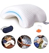 Sleeping Cuddle Pillow for Couple, Memory Foam Arched U-Shaped Arm Hole Pillow, Providing Comfort...