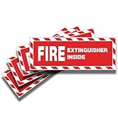 Fire Extinguisher Inside Signs Stickers – 4 Pack 8x3 Inch – Premium Self-Adhesive Vinyl, Laminate...
