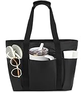 Fammart Waterproof Beach Bag for Women with Wet Pocket, Beach Tote Compatible with Stanley Cup fo...