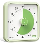 Supfity 8 Inch Visual Timer 60 Minute Countdown Timer with Pause Function Large No Ticking Time M...
