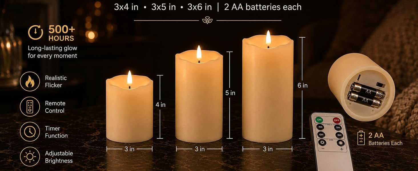 flameless candles with remote