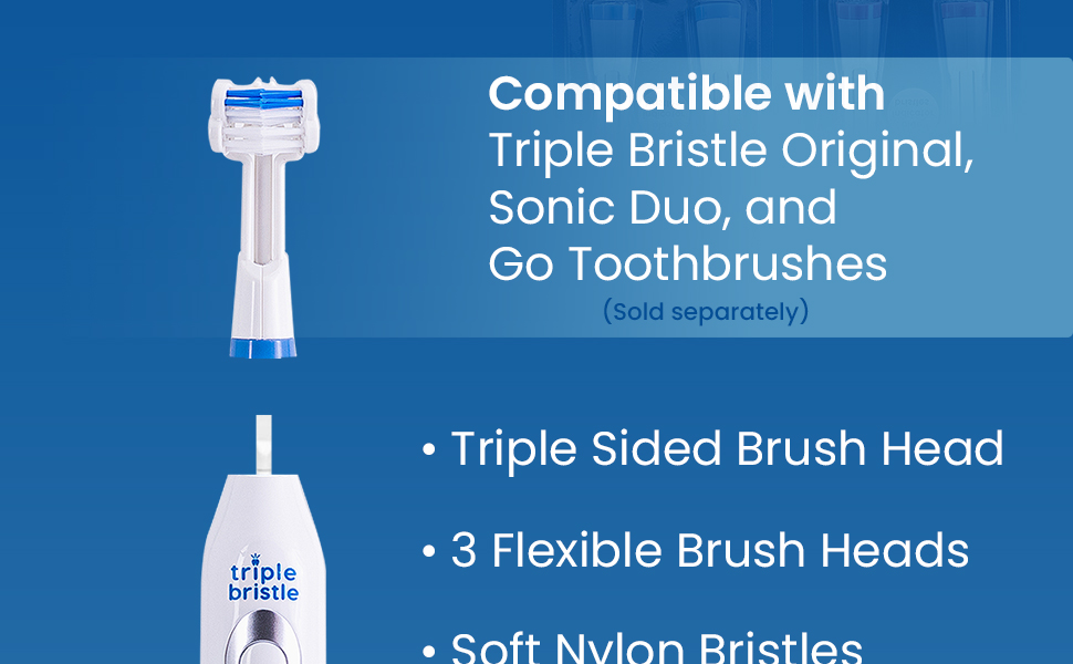 Triple Bristle Replacement Brush Heads