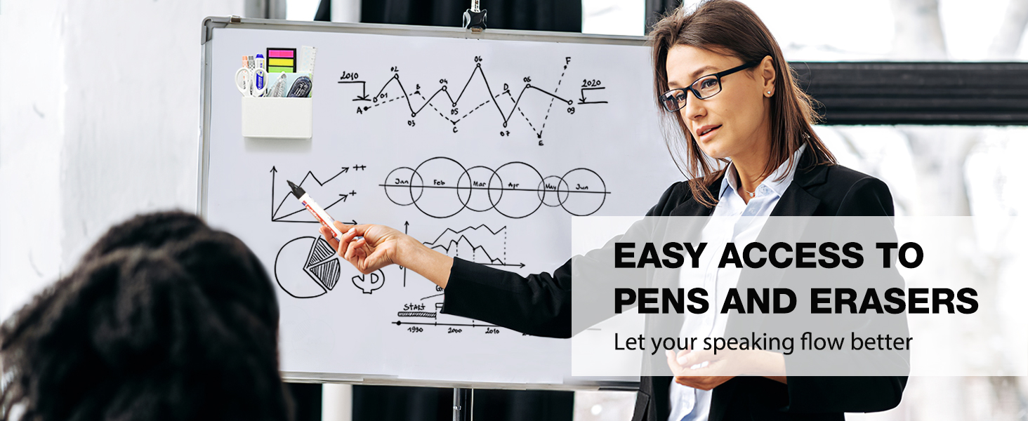 get holder attached to whiteboard so that everything is at your fingertip when working or teaching
