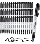 TOMPEN Dry Erase Markers Black,Chisel Tip,Erasable Bulk Low Odor Quick-Drying Whiteboard Markers ...
