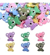 TOAOB 20pcs Silicone Beads Cute Animal Shaped Silicone Beads Bulk for Pens Colorful Loose Spacer ...