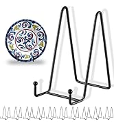 10 Pcs Plate Stands for Display,8 Inch Plate Holder Display Stand, Metal Frame Bracket for Book, ...