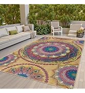 Arenarug Meditation Indoor Outdoor Rug 5x8 ft Mandala Pattern Rug Boho Style,Yoga Meditation Mat ...
