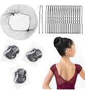 80Pcs Hair Nets for Buns -Black Ballet Bun Nets & Hair Pins for Girls & Women Invisible Bun Cover...