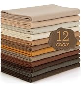 MITINU 12 Rolls 8"x35"(20.5x90cm) 1.4mm Thick Soft Felt Fabric Sheet 12 Assorted Brown Tone Serie...