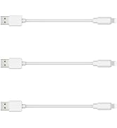 MSTJRY 3 Pack 10 Inch Short USB-C Cord,USB-A to USB-C 3A Charging Cable, White