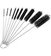 Bottle Cleaning Brushes, 8 Inch Nylon Tube Brush Set, Cleaner for Narrow Neck Bottles Cups with H...