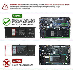 H5CKD Battery for Dell Inspiron 5300 5301