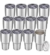 Cool Yoleb 30 oz Tumbler with Lid Stainless Steel Tumblers Bulk Vacuum Insulated Cup Reusable Pow...