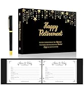 Retirement Guest Book with Signature Pen, Binder Loose-Leaf Retirement Book to Sign, Happy Retire...