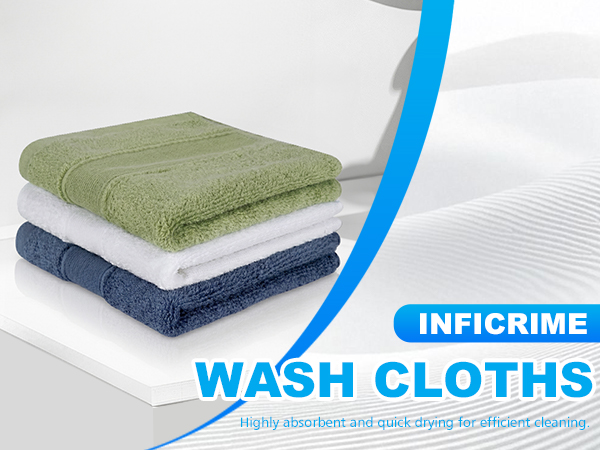 6 Pack 100% Cotton Wash Cloth