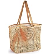 TOPBAG Mesh Beach Tote Bag Womens Shoulder Handbag,Tote Bag for Women Large Foldable Mesh Swimmin...