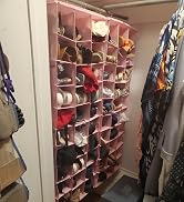 coastal rose Hanging Shoe Organizer for Closet, 30 Sections Hanging Closet Organizers and Storage...