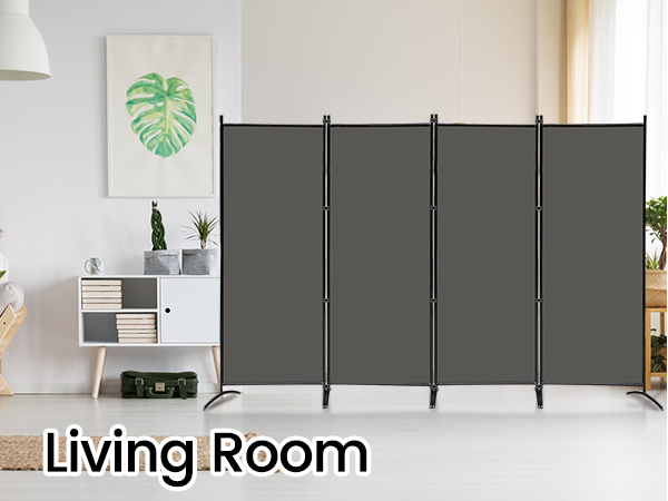 3 panels black indoor room divider freestanding folding privacy screen