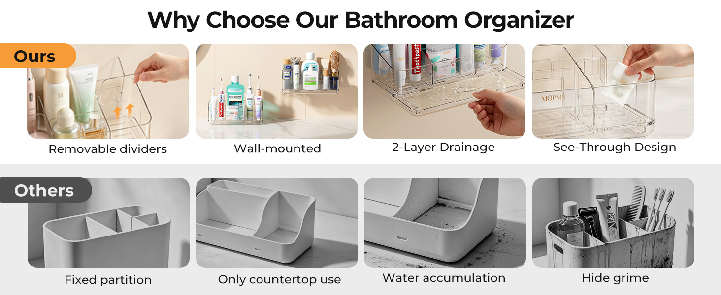 8 Slots Toothbrush Holders for Bathrooms