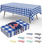 misaya 4 Packs Buffalo Disposable Table Cloth, 54 x 108 Inch Waterproof Plastic Tablecloth, Recta...