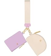 Hovmwey Keychain Wallet, Detachable Dual Pouch Wristlet Wallets for Women Men, Portable Mini Zip ...