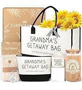 iAOVUEBY Grandma Gifts - Birthday Mothers Day Gifts for Grandma, Canvas Tote Bag Makeup Bag Tumbl...