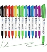Cgerma Ultra Fine Point Permanent Marker Bulk, 12 Assorted Colors 0.4mm Fine Tip Permanent Marker...