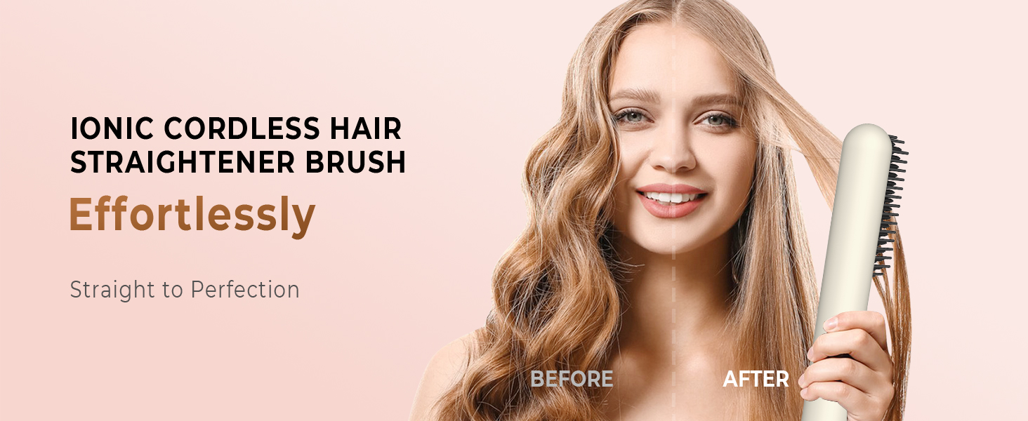Cordless Hair Straightener Brush