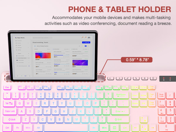 Phone holder keyboard