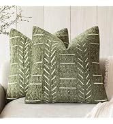 Foindtower Set of 2 Decorative Chenille Jacquard Throw Pillow Covers Textured Farmhouse Vintage C...