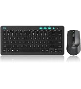 Rii RKM709 2.4 Gigahertz Ultra-Slim Wireless Keyboard and Mouse Combo, Multimedia Office Keyboard...