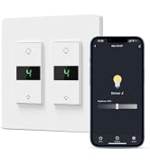 Milfra Smart Dimmer Switch 2Gang Digital Display Single-Pole 3Way Dimmer Smart Switch, 2024 New M...