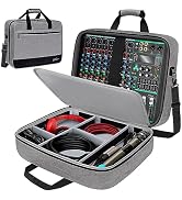 SNIGJAT Audio Mixer Case (Size:15.5"x 13" x 6"), Protective DJ Mixer Bag with 10mm Padding, Large...