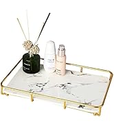 Dobbyby Vanity Tray Makeup Organizer Cosmetics Storage Bathroom Skincare Organizer Countertop Dis...