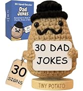 Dad Jokes Crochet Potato Doll with 30 Funny Signs - Funny Birthday Gift for Dad, Husband - Gag Gi...